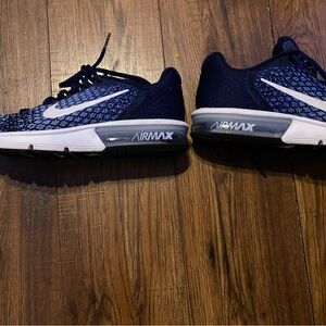 Nike Blue and White Air Max Sneakers with Sleek Design